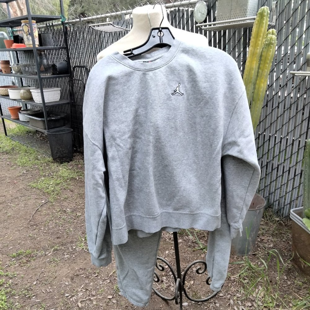 AIR JORDAN Jumpman Sweatpants L DQ4478-063 + Sweatshirt M DQ4462-063 USED